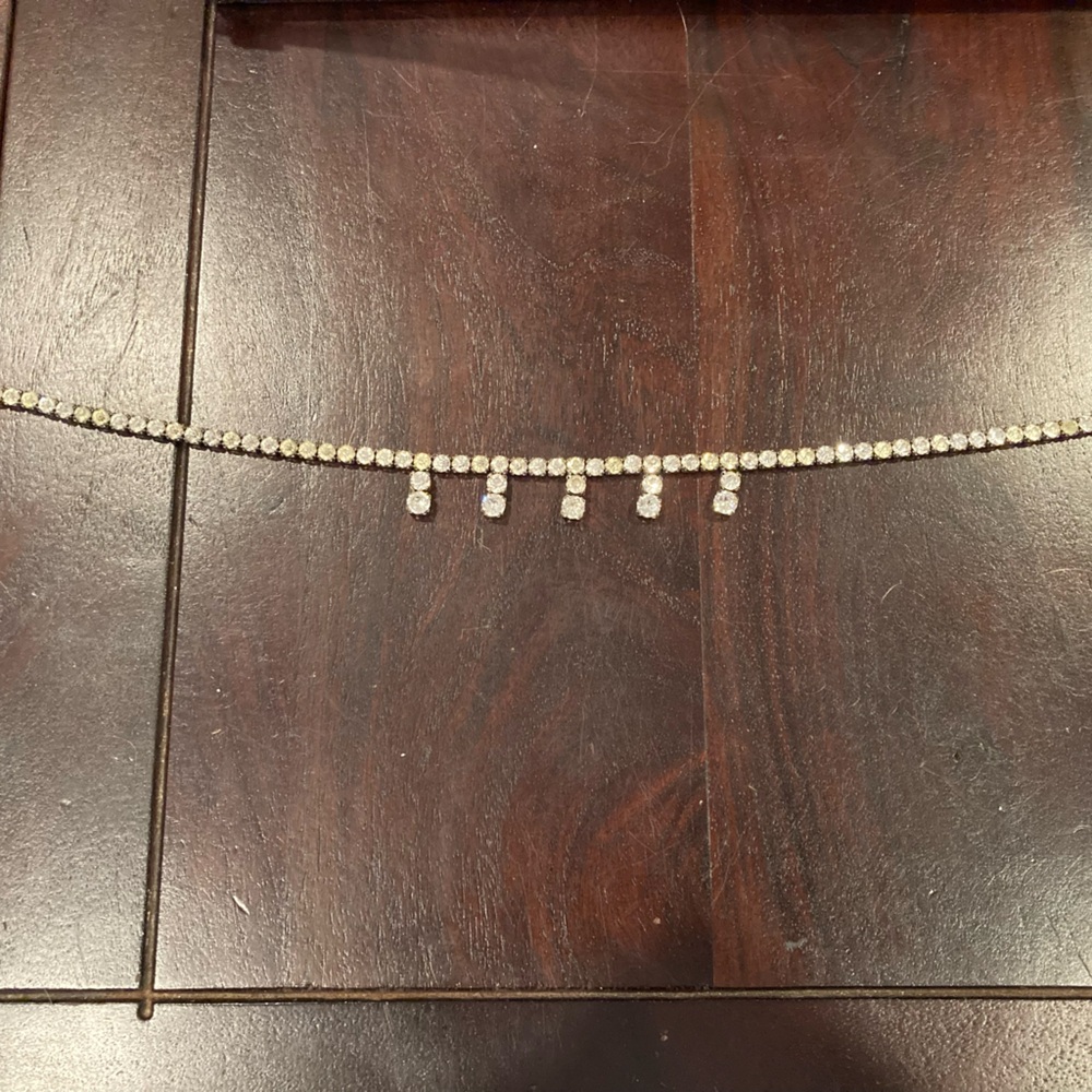 Rhinestone Silver Necklace - Picture 3 of 3